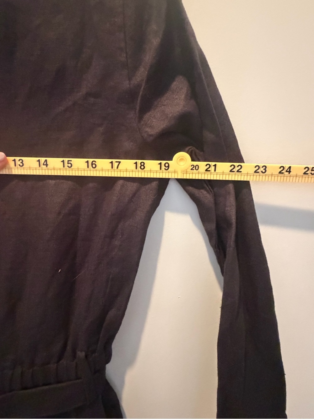 Boston Proper Black Wide-Leg Utility Linen Jumpsuit with Self-Tie Belt - Picture 7 of 8